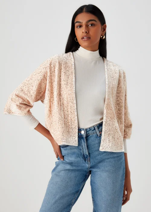 Gold Sequin Kimono - Small Image 1