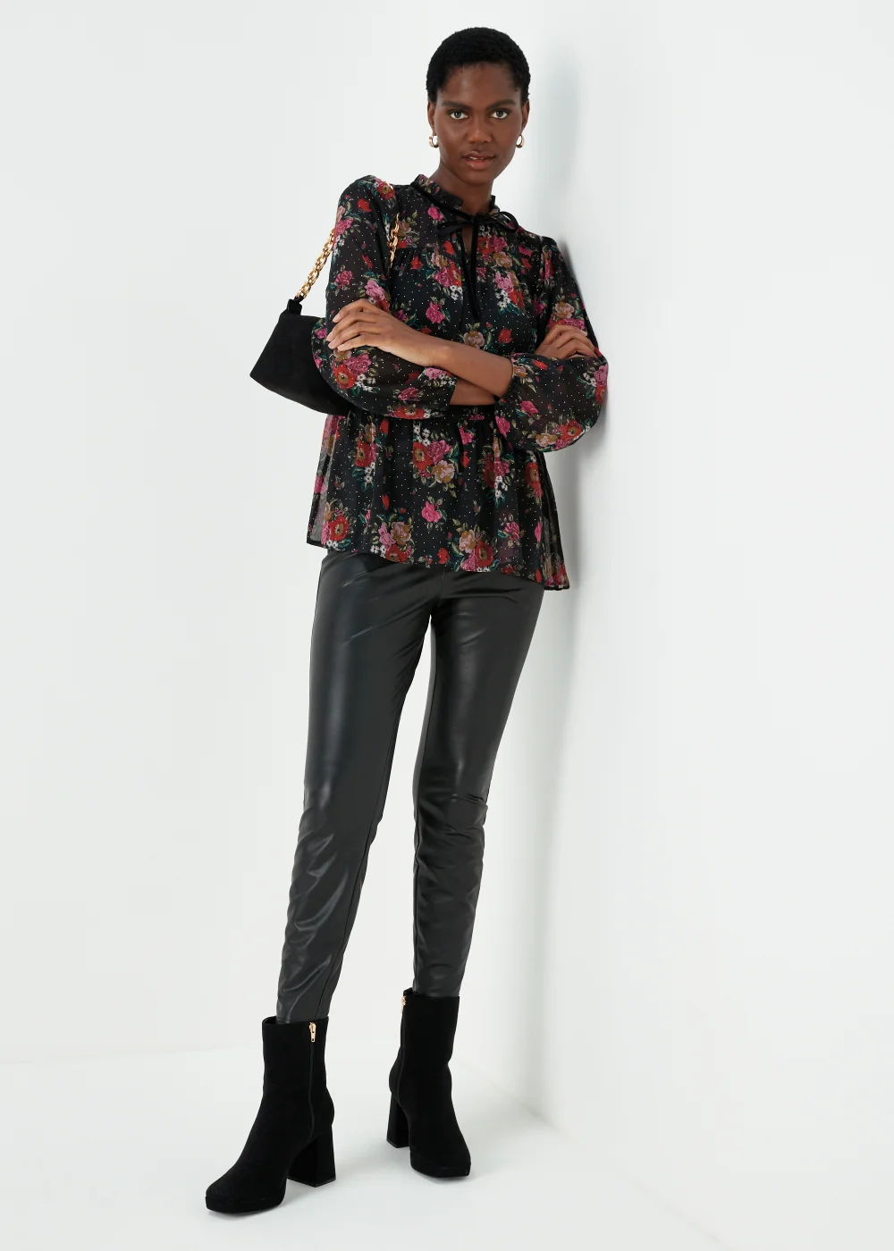 Papaya Petite Multicoloured Floral Print Blouse - Size 6 Image 4