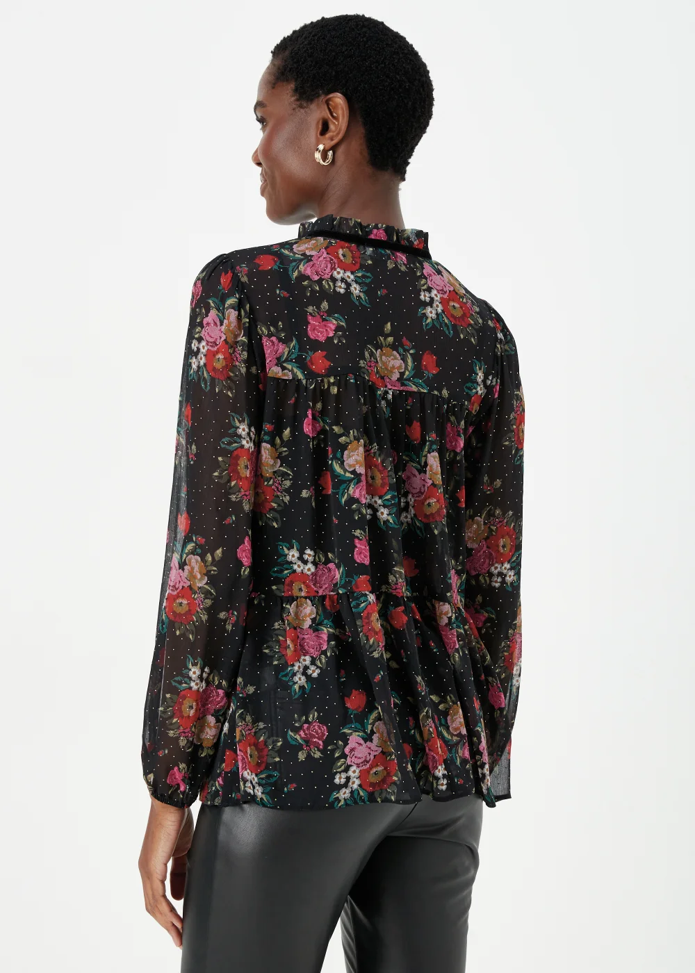 Papaya Petite Multicoloured Floral Print Blouse - Size 6 Image 2