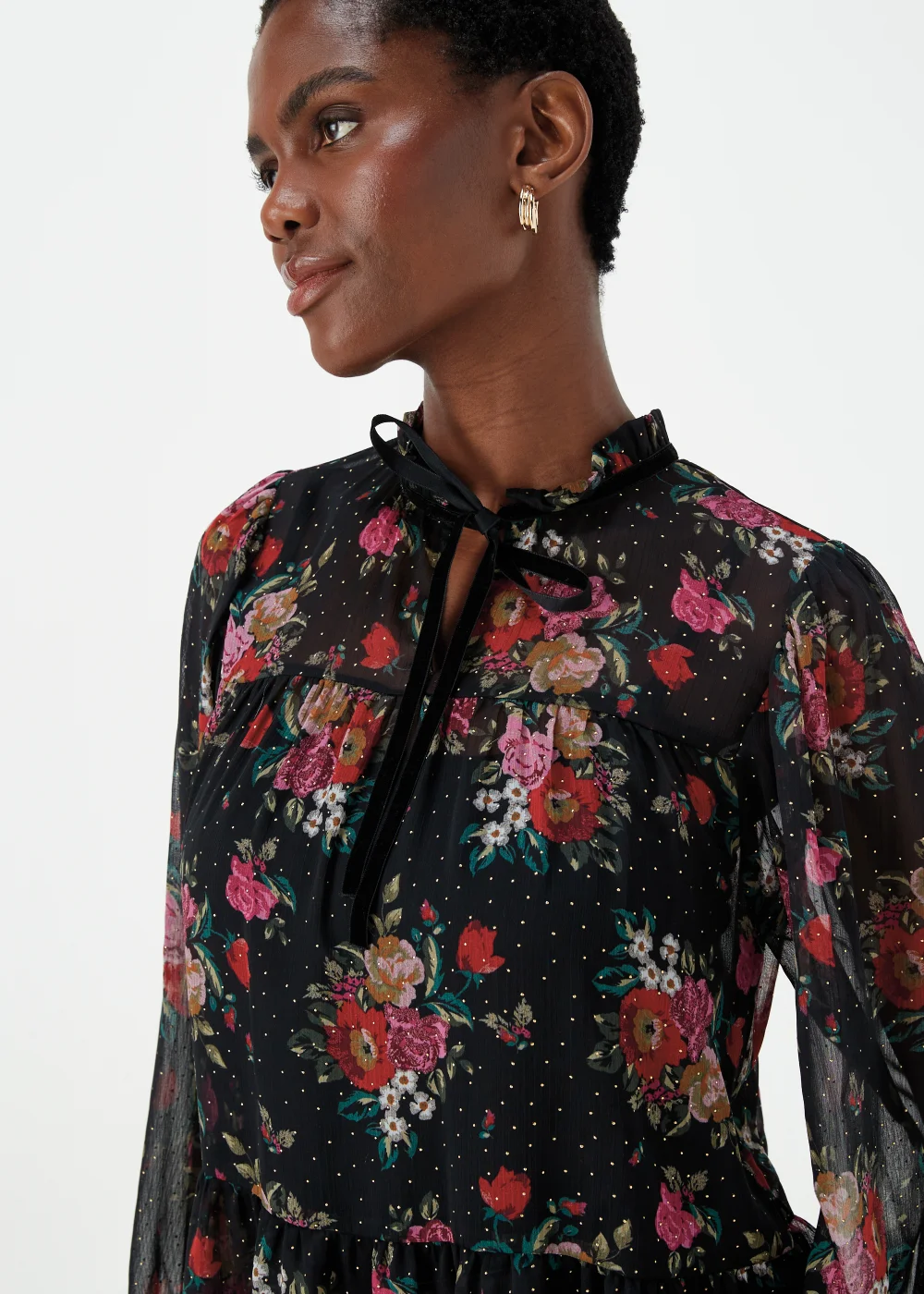 Papaya Petite Multicoloured Floral Print Blouse - Size 6 Image 3