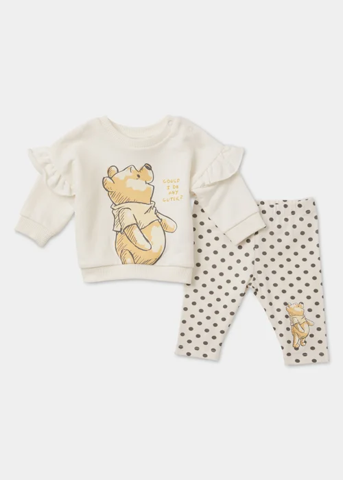 Baby White Disney Winnie the Pooh Sweatshirt & Joggers Set (Newborn-12mths) - Newborn Image 1