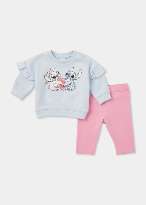 Baby Blue Disney Stitch Sweatshirt & Joggers Set (Newborn-12mths) - 0-3 months Image 1
