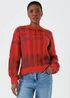 Red Check Brushed Jumper - XS Image 1