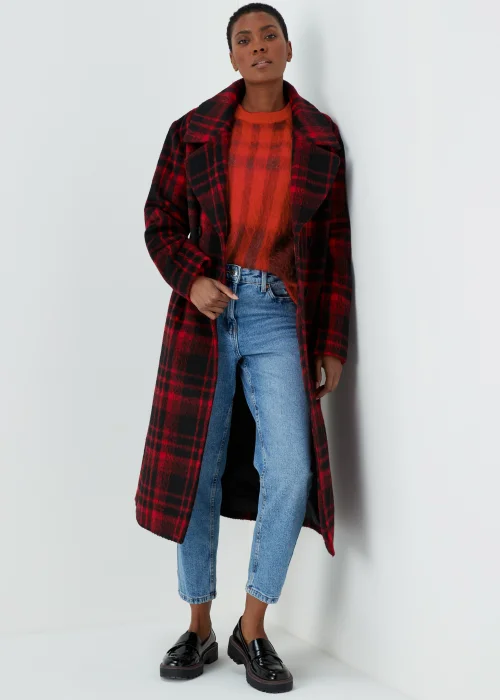 Red Check Brushed Jumper - XS Image 4