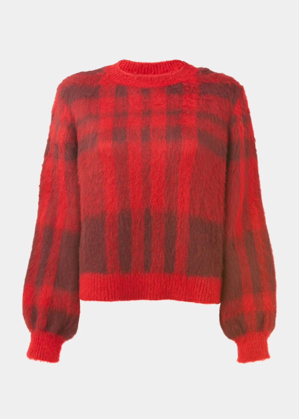 Red Check Brushed Jumper - XS Image 5