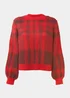 Red Check Brushed Jumper - XS Image 5