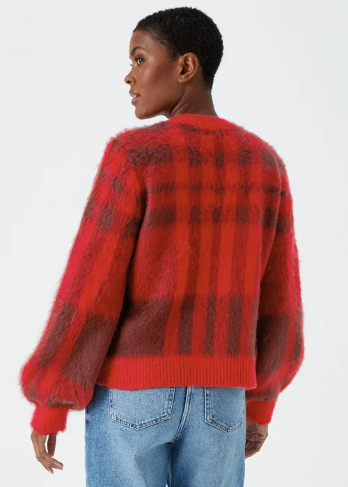 Red Check Brushed Jumper - XS Image 2