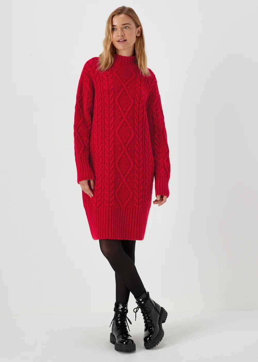 Red Cable Knit Dress - XS | Matalan Red Cable Knit Dress - XS | Matalan