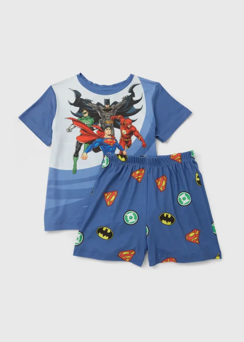Kids Blue DC Comic Print Short Pyjama Set (5-12yrs) - Age 5 Years Image 1