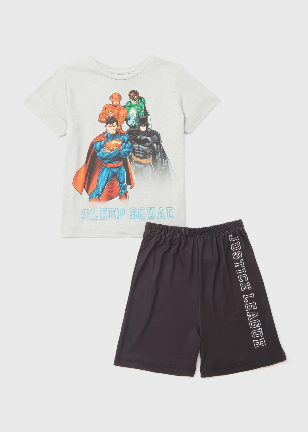 Kids Black DC Comic Sleep Squad Short Pyjama Set (5-12yrs) - Age 5 Years Image 1