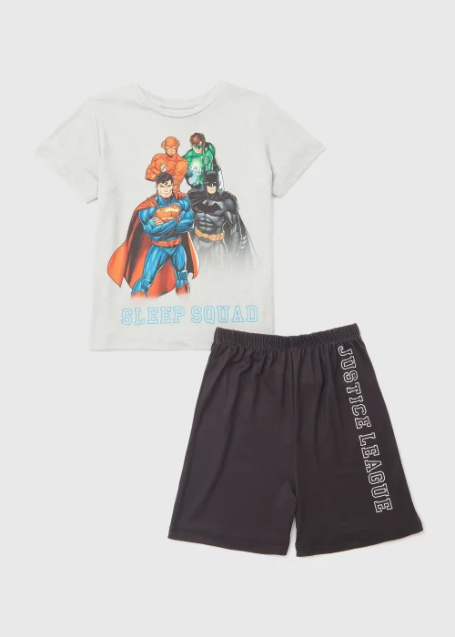 Kids Black DC Comic Sleep Squad Short Pyjama Set (5-12yrs) - Age 5 Years Image 1