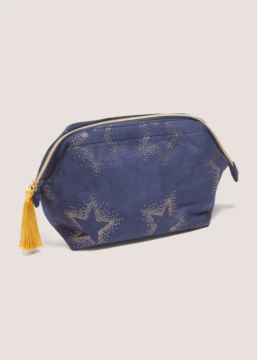Navy Star Print Makeup Bag Image 1