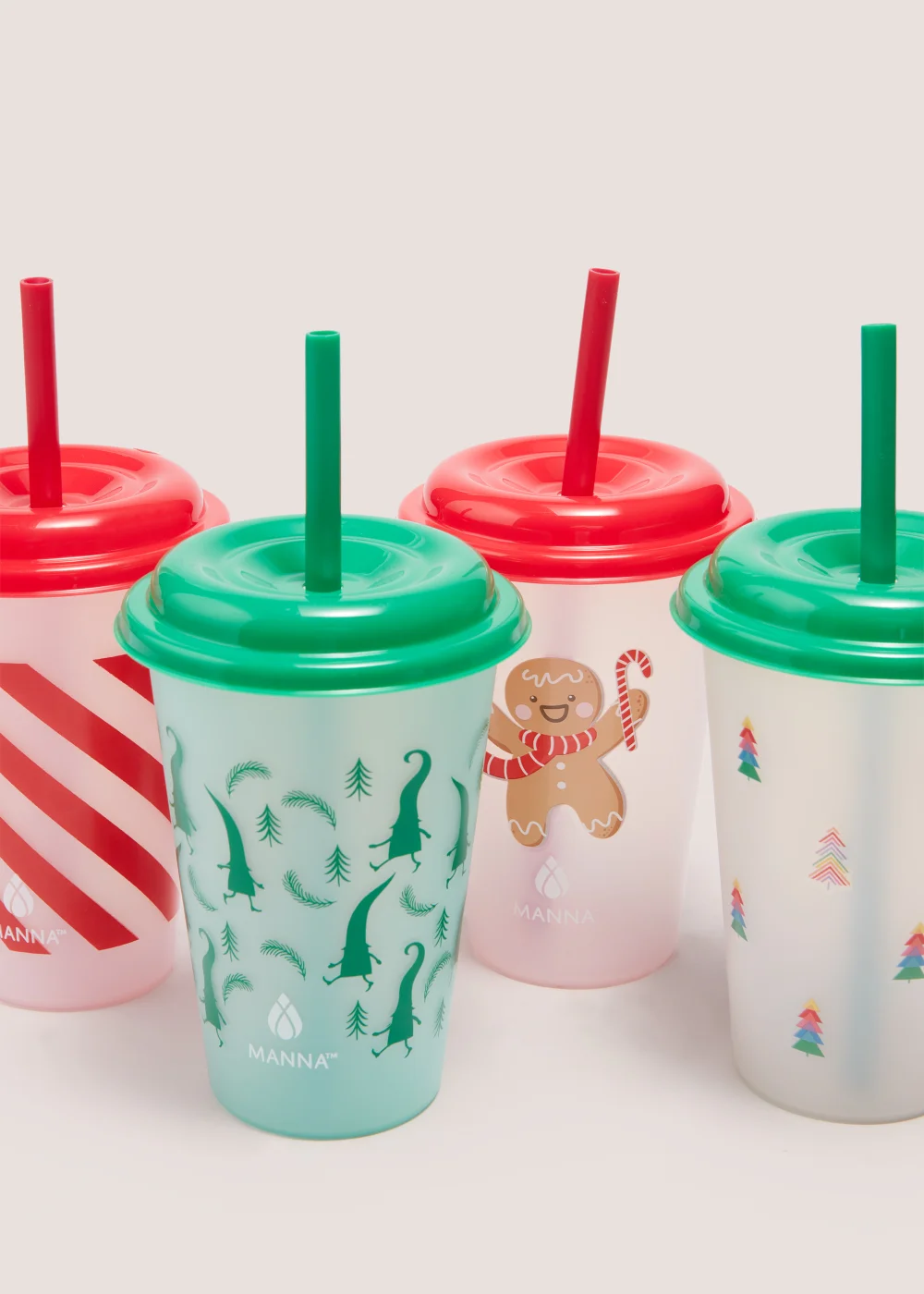 Green & Red Christmas Colour Changing Cups Image 2