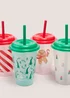 Green & Red Christmas Colour Changing Cups Image 2