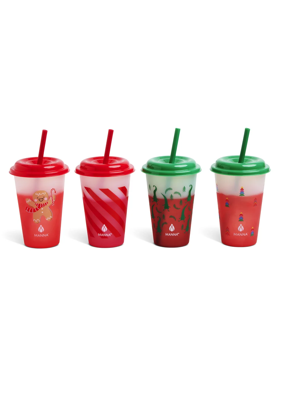Green & Red Christmas Colour Changing Cups Image 3