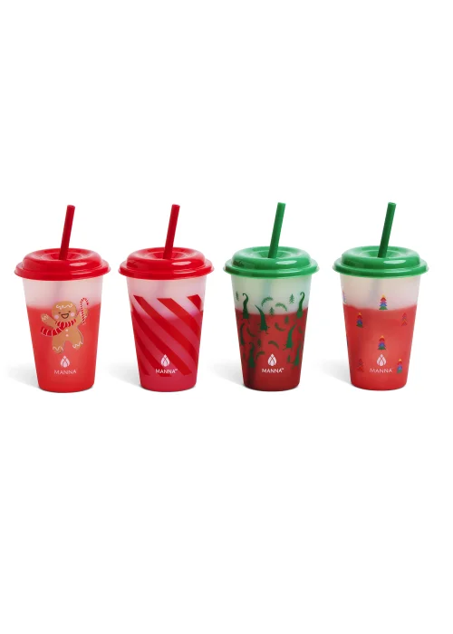 Green & Red Christmas Colour Changing Cups Image 3