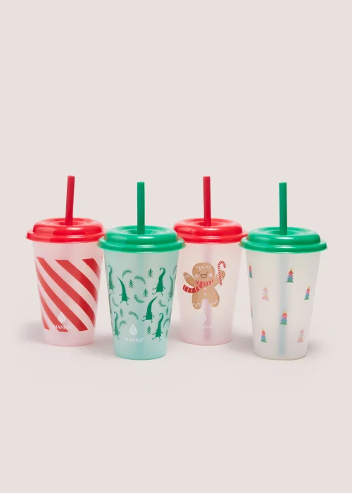 Green & Red Christmas Colour Changing Cups Image 1