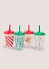 Green & Red Christmas Colour Changing Cups Image 1