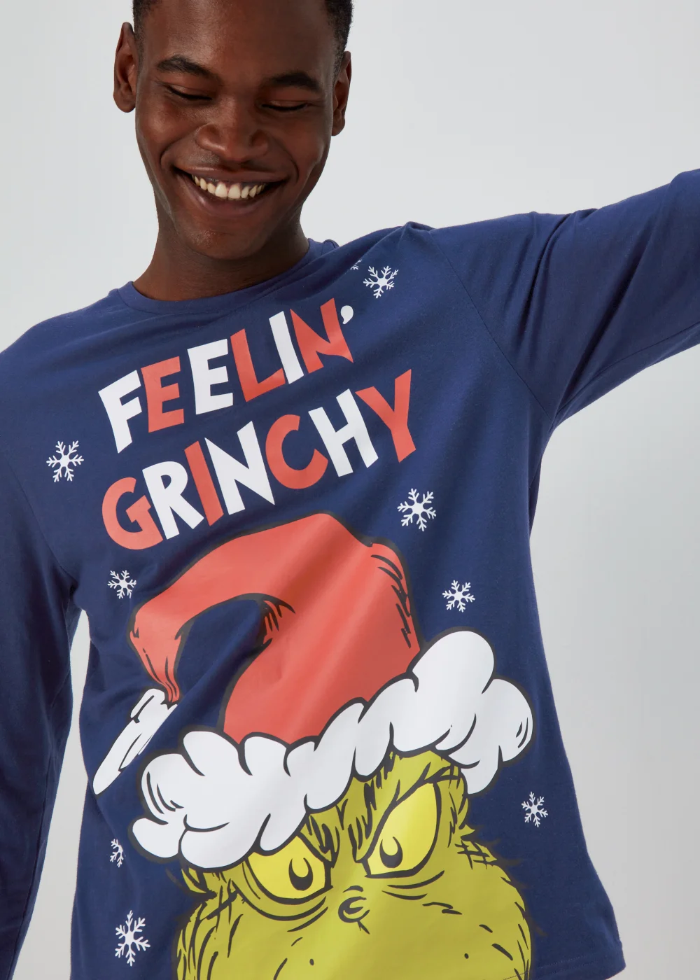 Navy The Grinch Christmas Pyjama Set - Extra small Image 3