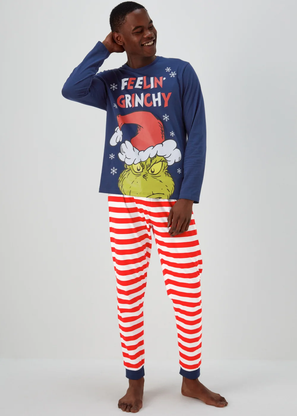 Navy The Grinch Christmas Pyjama Set - Extra small Image 1