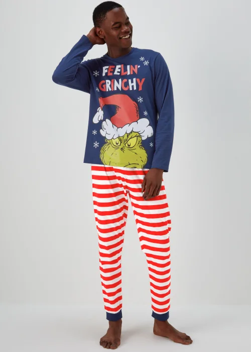 Navy The Grinch Christmas Pyjama Set - Extra small Image 1