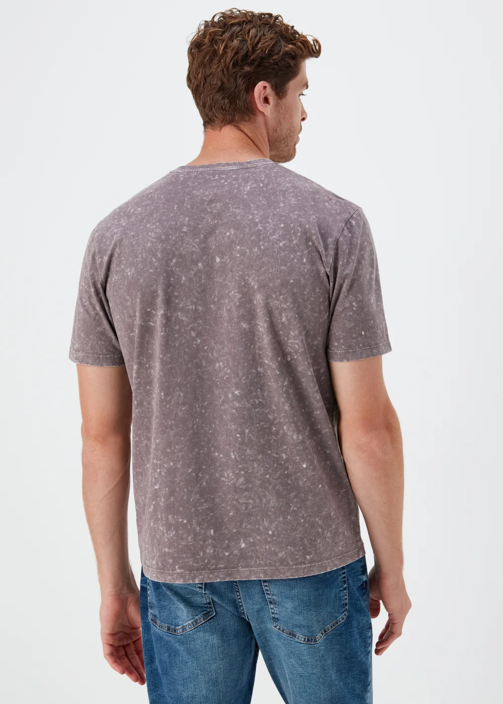 Purple Acid Wash Gas Monkey Print T-Shirt - Small Image 2