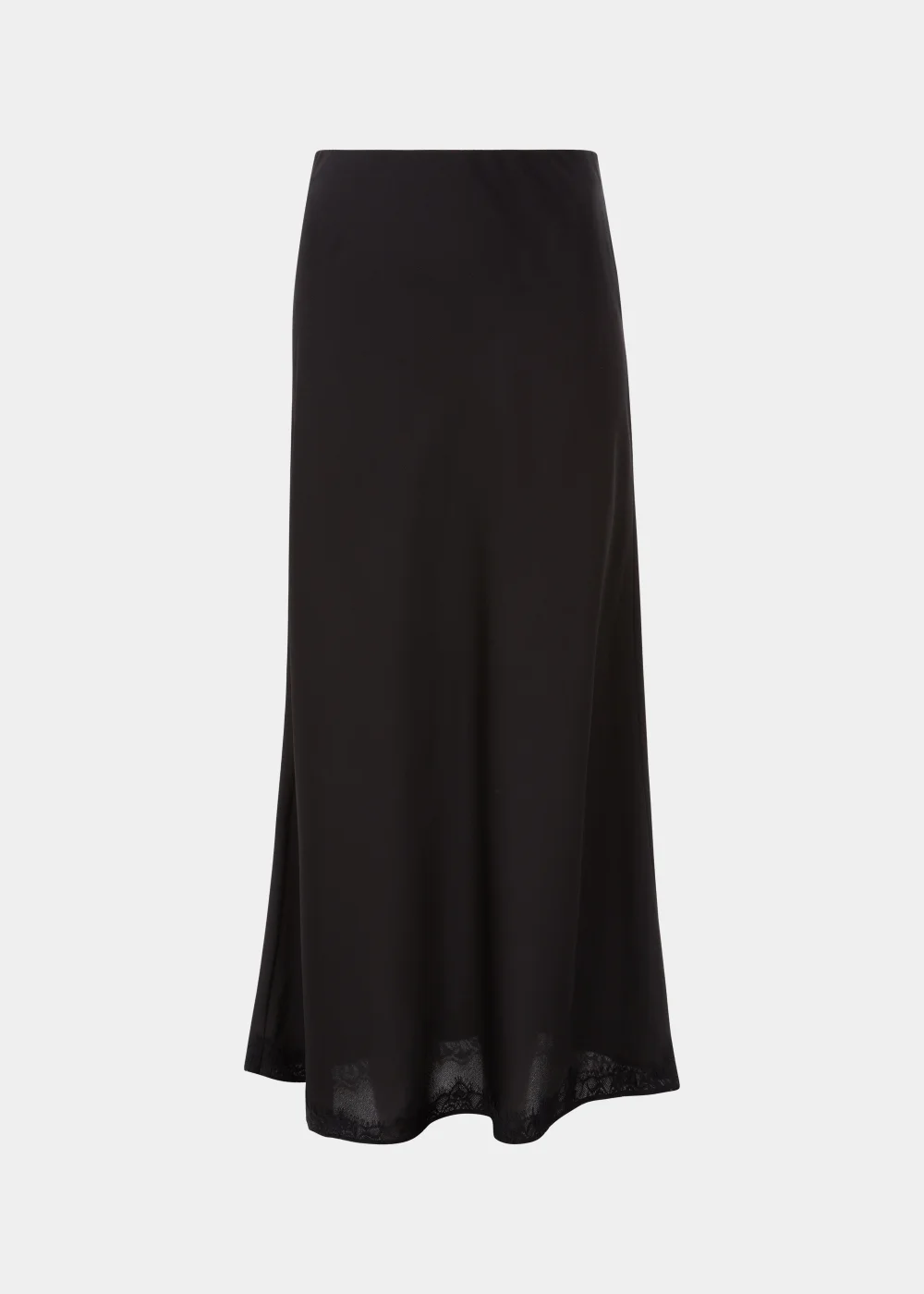 Black Lace Trim Midi Skirt - 8 Image 5