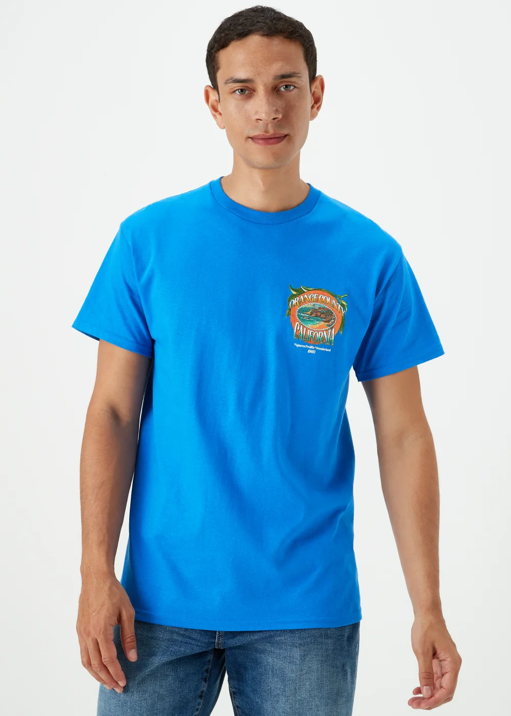 Cobalt Blue Orange County T-Shirt - Small Image 1