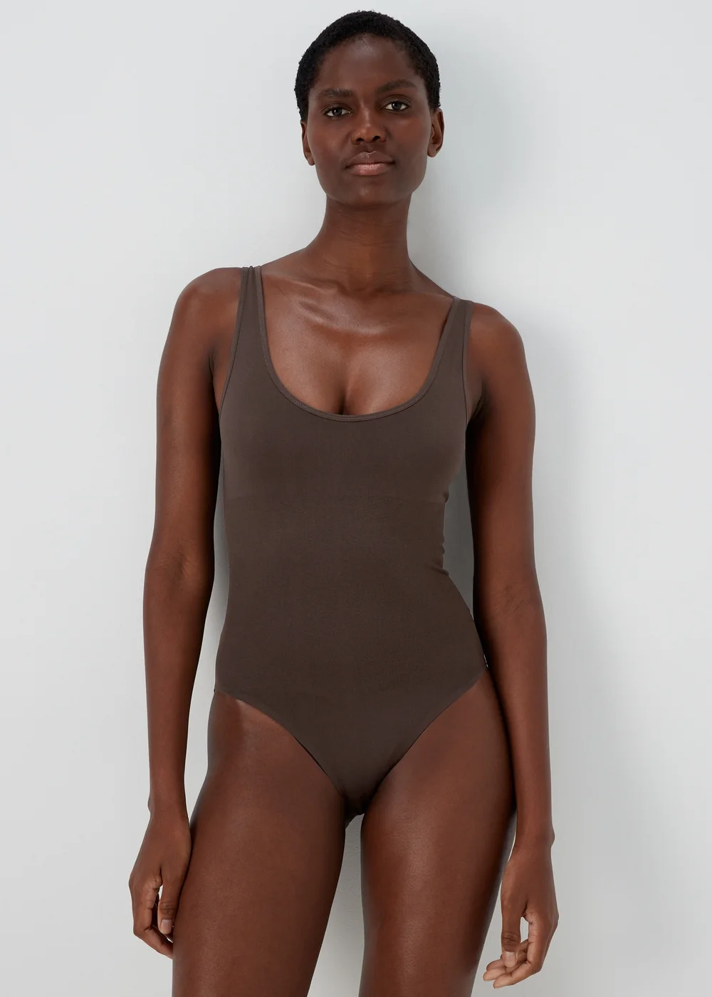 Brown Seamless Smoothing Bodysuit - Small Image 1