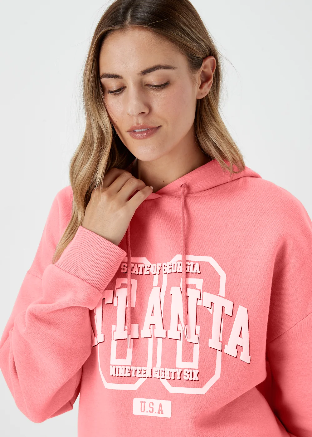 Coral Atlanta Hoodie - Small Image 3