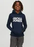 Jack & Jones Junior Navy Logo Hoodie (6-16yrs) - 6 Yrs Image 2