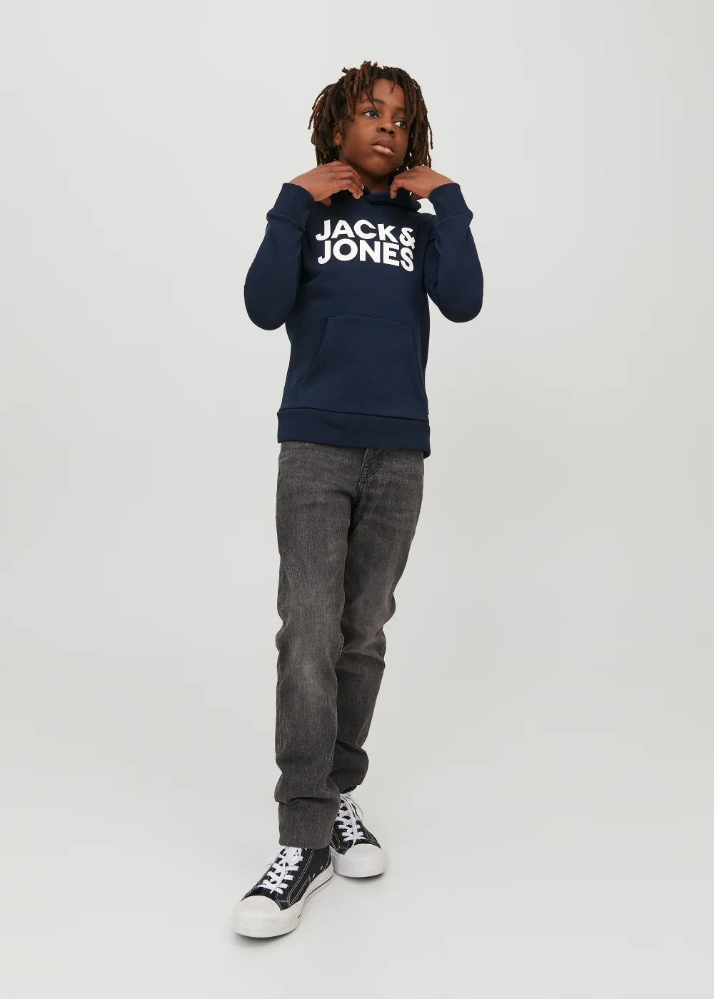 Jack & Jones Junior Navy Logo Hoodie (6-16yrs) - 6 Yrs Image 1