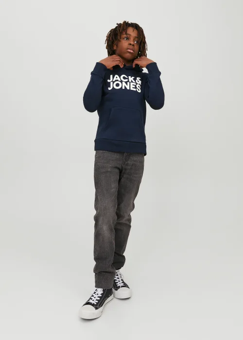 Jack & Jones Junior Navy Logo Hoodie (6-16yrs) - 6 Yrs Image 1