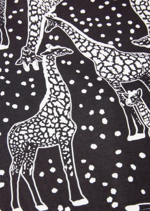 Girls Black Giraffe Pyjama Set (4-13yrs) - Age 4 Years Image 2