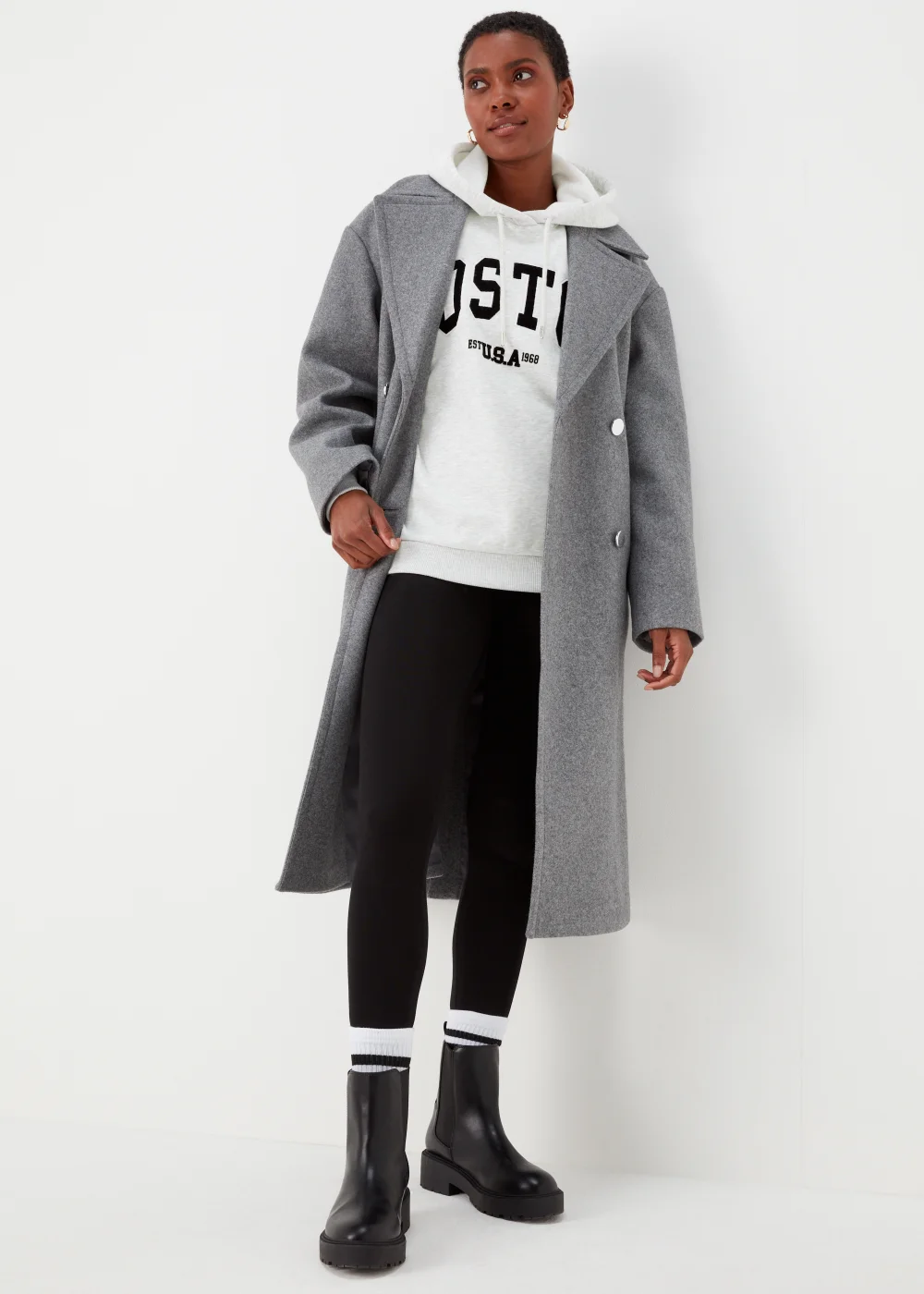 Papaya Petite Grey Boston Hoodie - Small Image 4