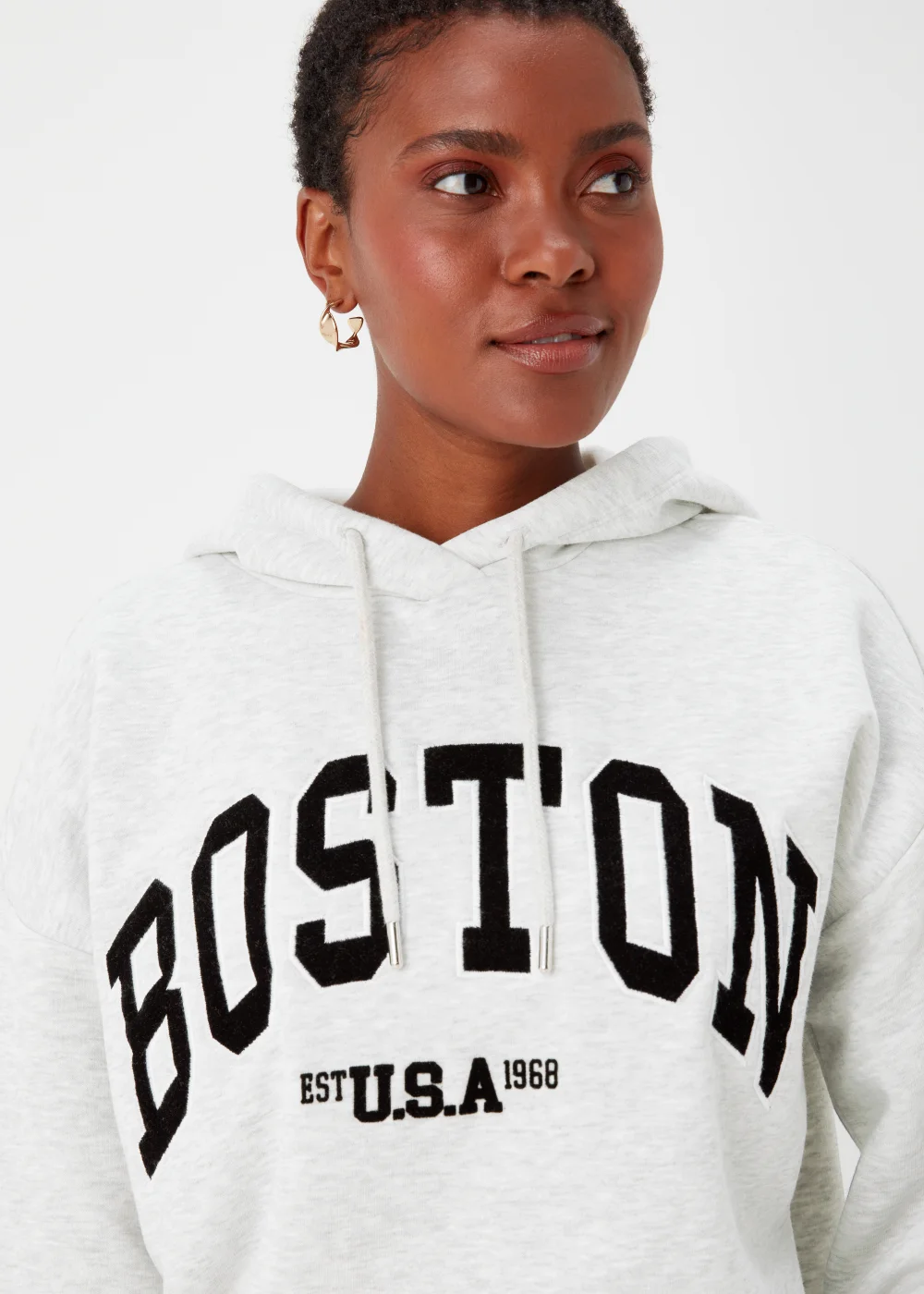 Papaya Petite Grey Boston Hoodie - Small Image 3