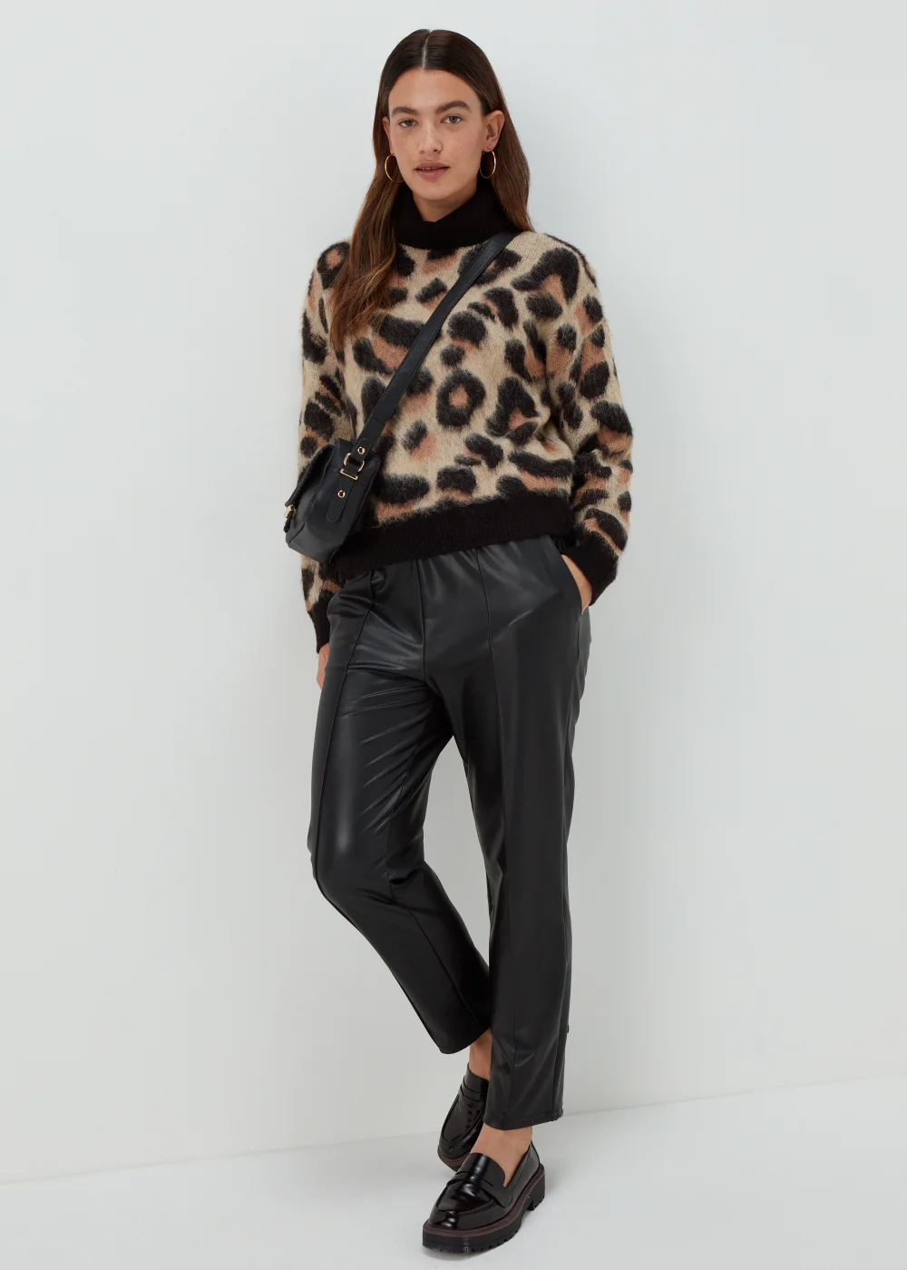 JDY Leo Beige Leopard Print Knit Jumper - 8 Image 4