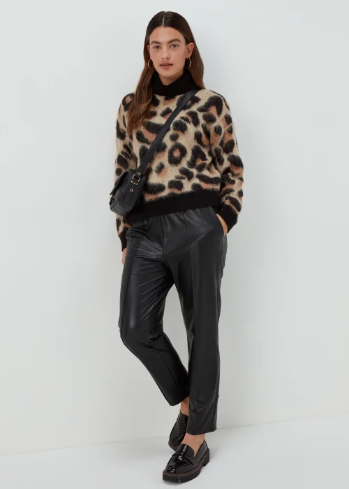 JDY Leo Beige Leopard Print Knit Jumper - 8 Image 4