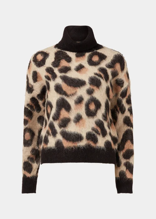 JDY Leo Beige Leopard Print Knit Jumper - 8 Image 5