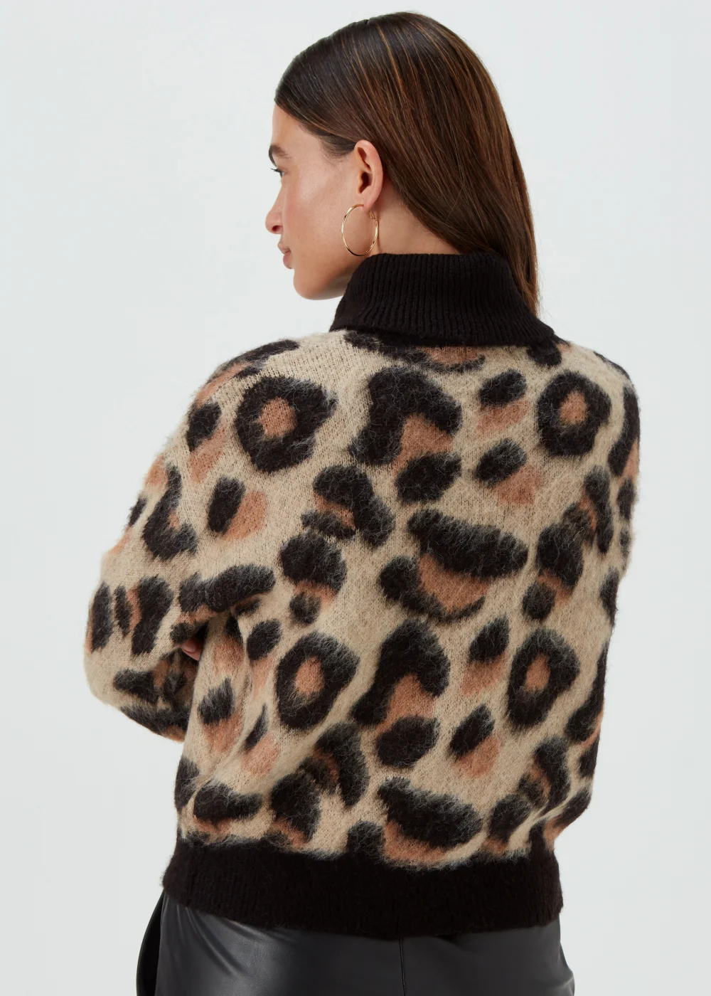 JDY Leo Beige Leopard Print Knit Jumper - 8 Image 2