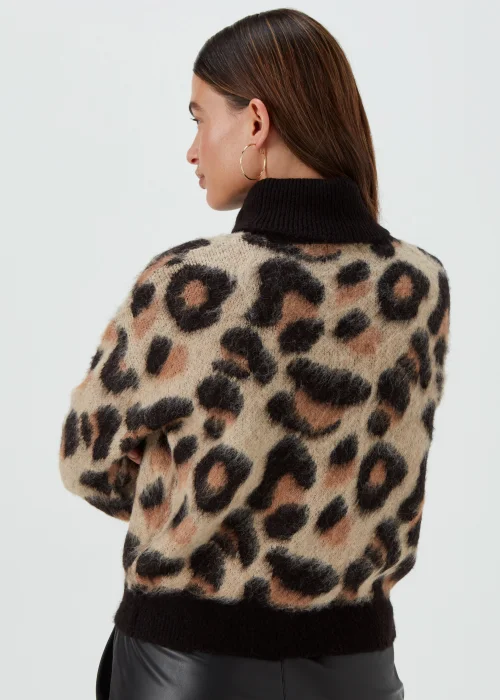 JDY Leo Beige Leopard Print Knit Jumper - 8 Image 2