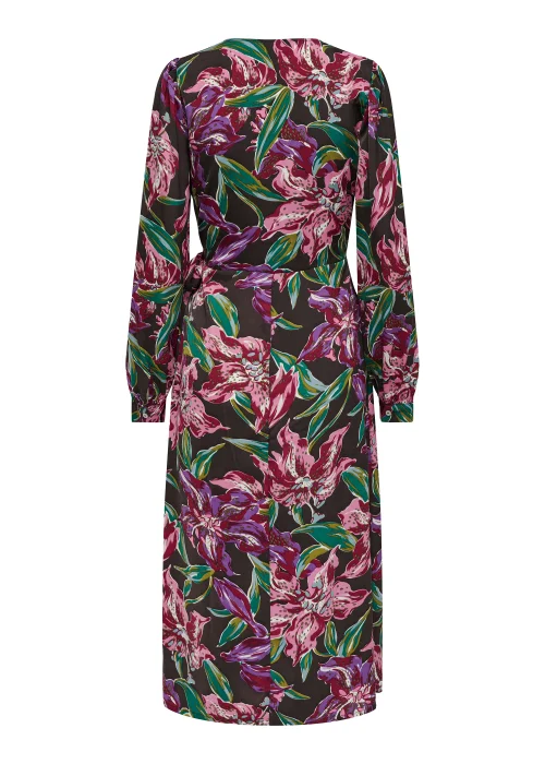 JDY Marina Khaki Wrap Long Sleeve Midi Dress - 10 Image 6