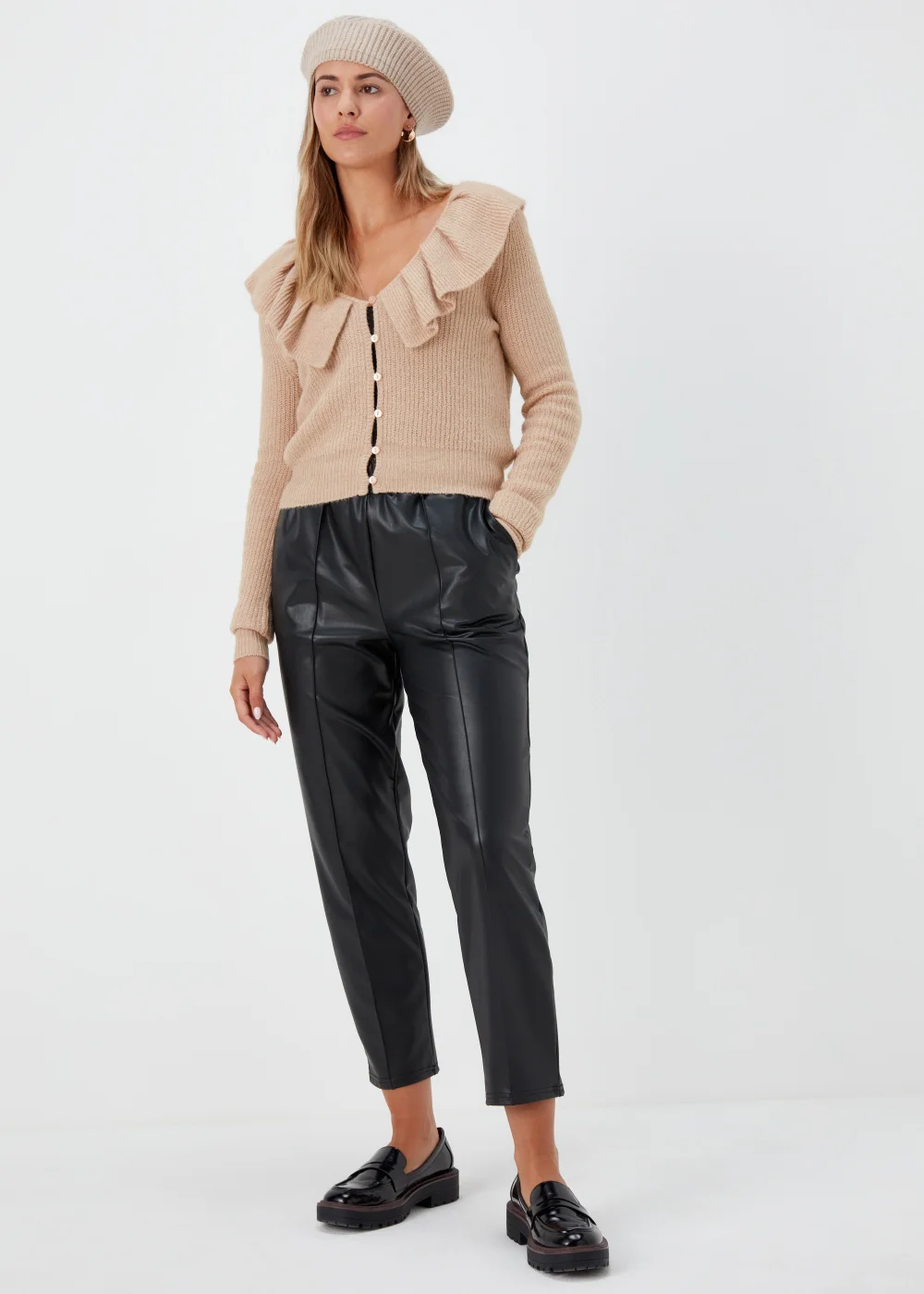 JDY Beige Frill Cardigan - 8 Image 4