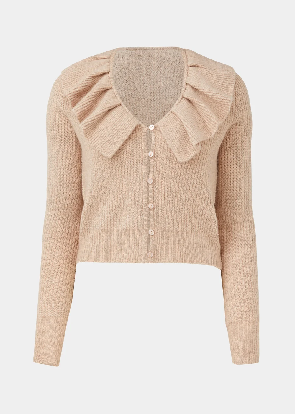 JDY Beige Frill Cardigan - 8 Image 5