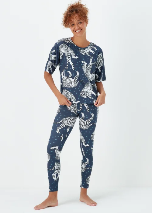 Navy Tiger Star Pyjama Set - Extra small Image 1