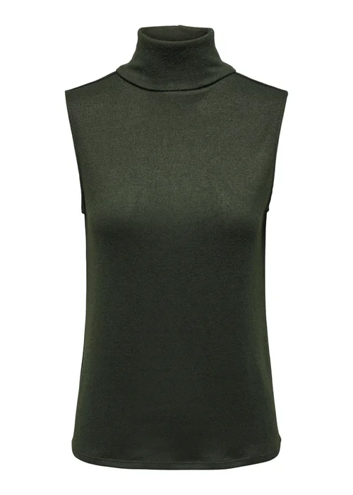 JDY Tonsy Khaki High Neck Knitted Top - 8 Image 5