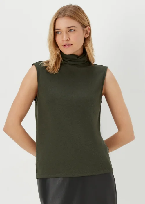 JDY Tonsy Khaki High Neck Knitted Top - 8 Image 1