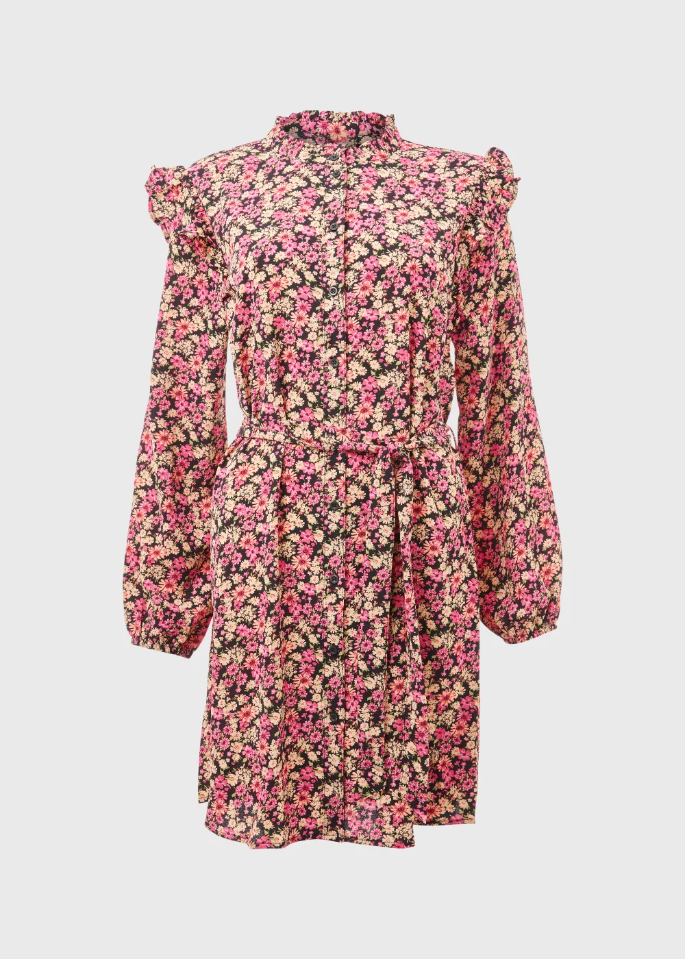JDY Sofia Multicoloured Long Sleeve Mini Dress - 8 Image 5