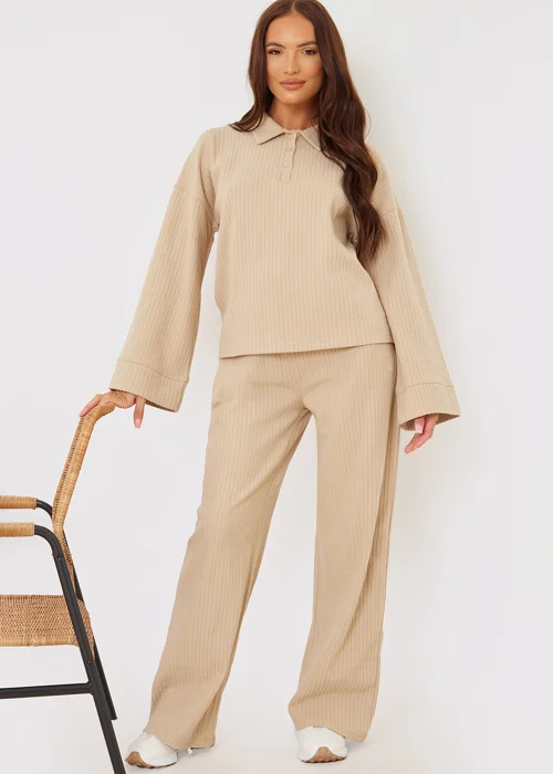 In the Style Gemma Atkinson Ribbed Collar Co-Ord Top - Size 8 Image 2