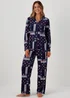 Navy Patchwork Slinky Pyjama Set - Extra small Image 1